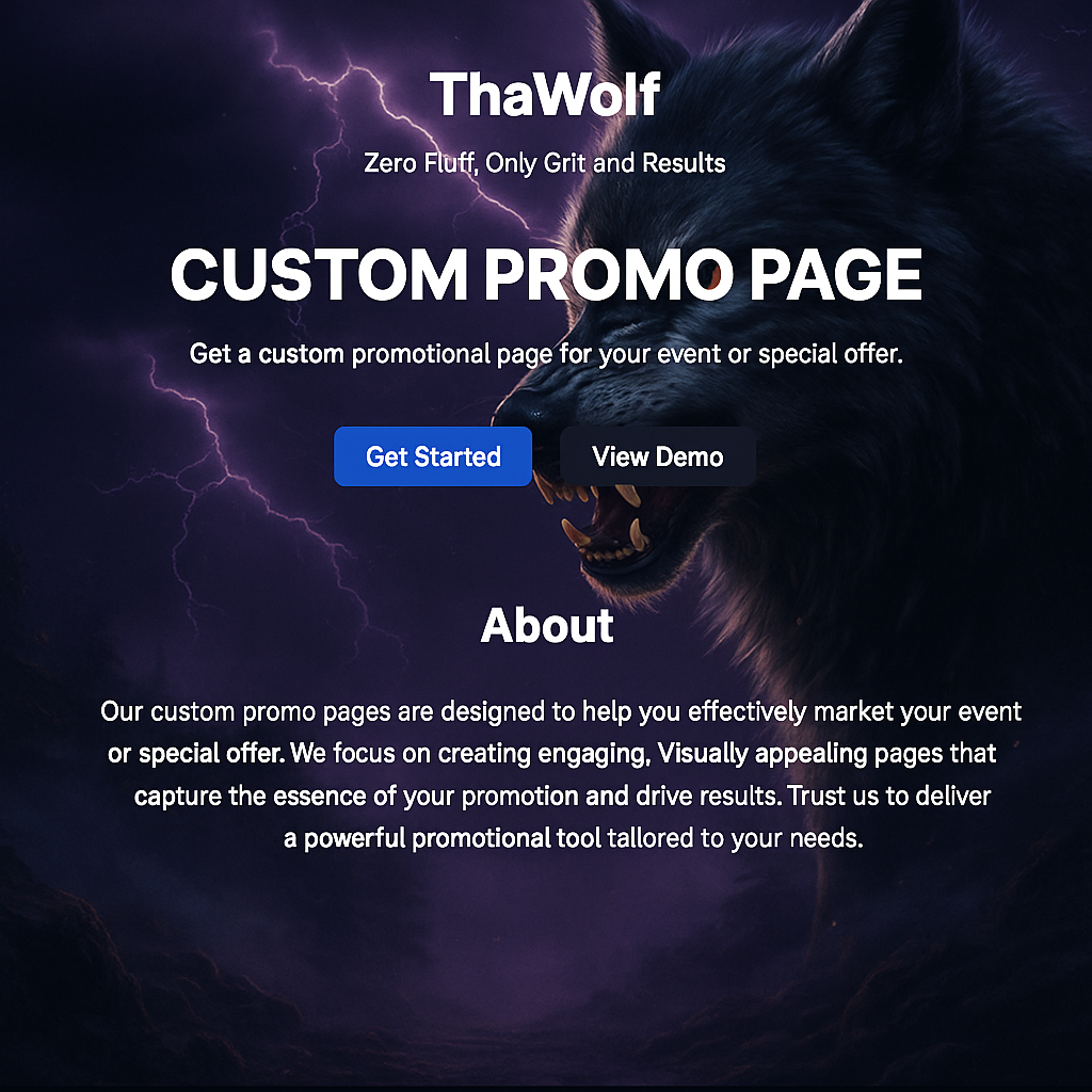 Custom Promo Page demo